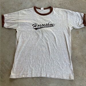 Vintage Phys. Ed. School Russell Athletic Tee with Brown Trim “Horseshoe”
